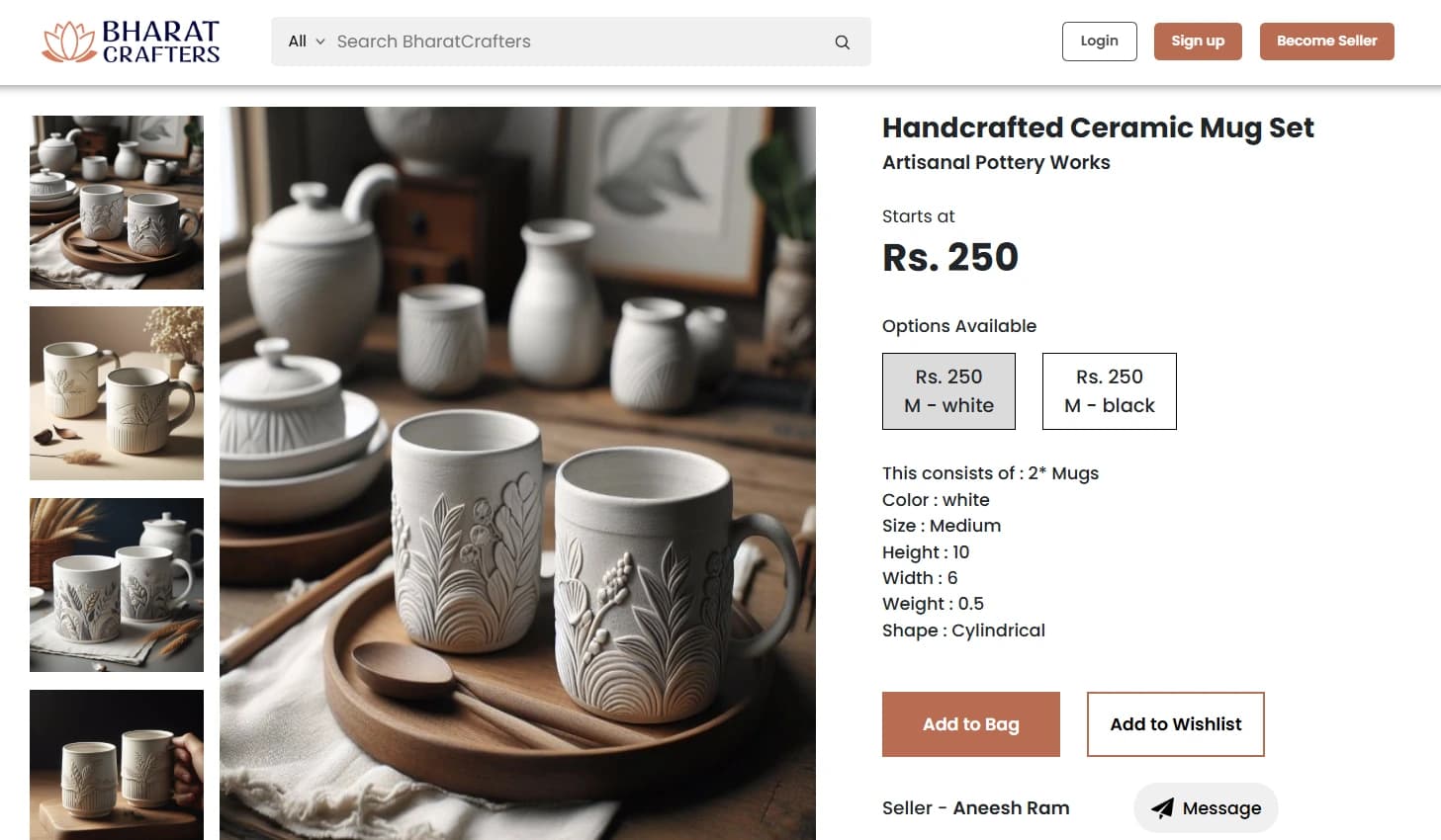 Screenshot of Bharat Crafters – E-commerce