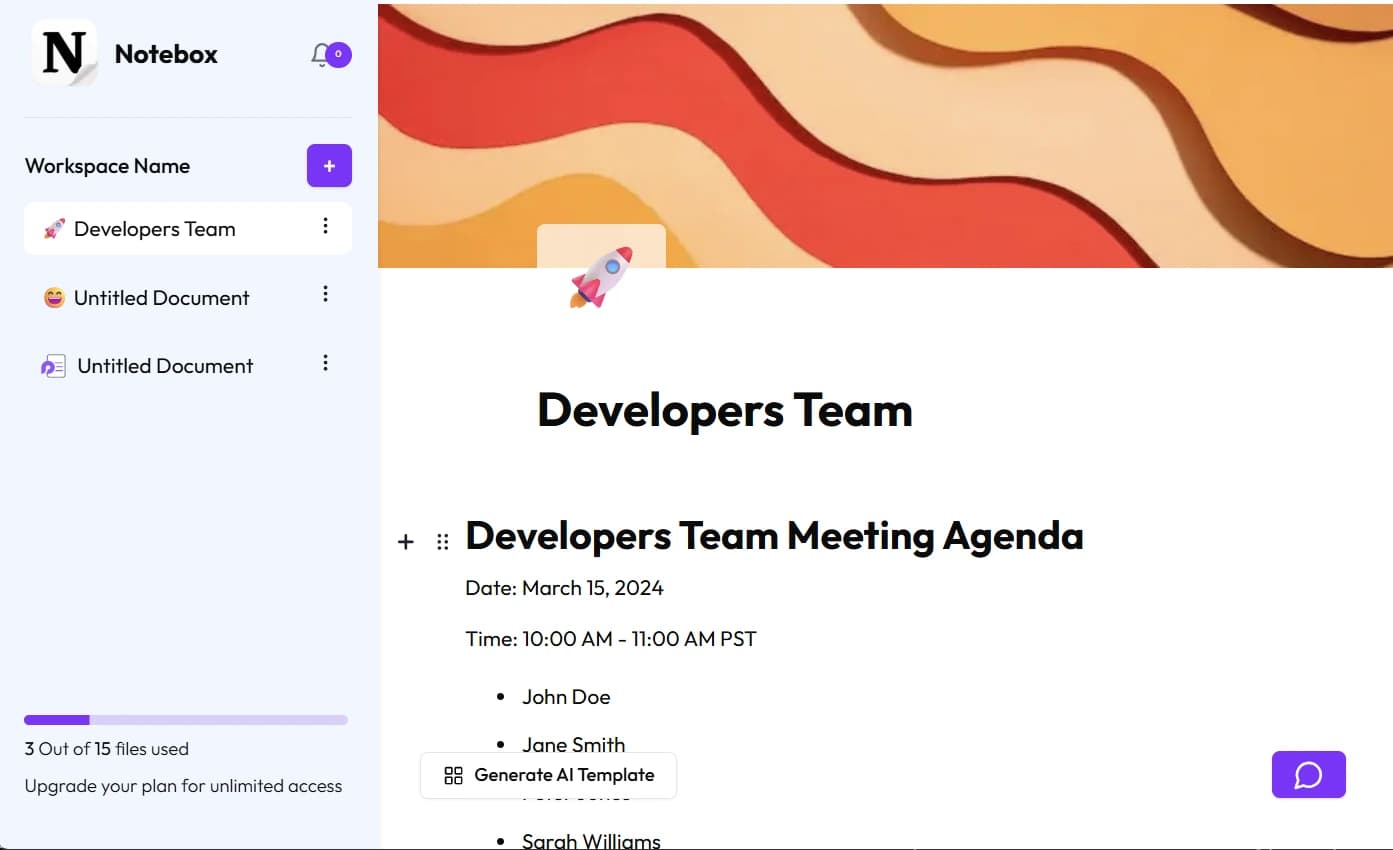 Screenshot of Notebox – Productivity App